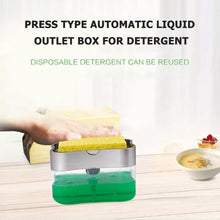 Load image into Gallery viewer, 2 in 1 Scrubbing Liquid Detergent Dispenser with Sponge Kitchen Tool - GoHappyShopin
