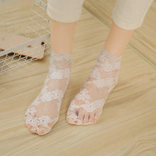 Load image into Gallery viewer, Ladies&#39; Lovely Floral Lace Socks - GoHappyShopin
