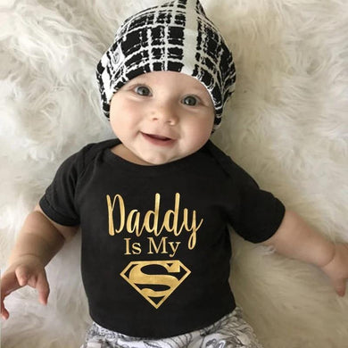 Newborn Cute Baby Boys Girls Clothes Daddy Is My Hero Sleepwear - GoHappyShopin