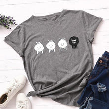 Load image into Gallery viewer, Women Cute Sheep Animal Print T Short - GoHappyShopin
