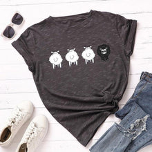 Load image into Gallery viewer, Women Cute Sheep Animal Print T Short - GoHappyShopin
