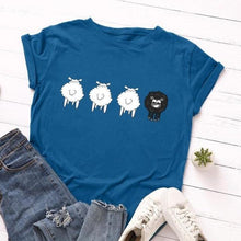 Load image into Gallery viewer, Women Cute Sheep Animal Print T Short - GoHappyShopin
