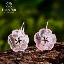 Load image into Gallery viewer, Lotus Fun Real 925 Sterling Silver Earrings Handmade Designer - GoHappyShopin
