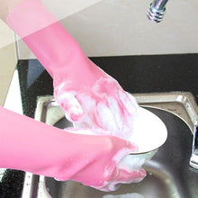 Load image into Gallery viewer, Magic Dish washing Silicone Gloves Protect Hand Dirt Cleaning Brushes - GoHappyShopin
