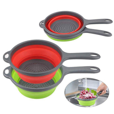 Foldable Drain Basket with Handle Kitchen Accessories - GoHappyShopin