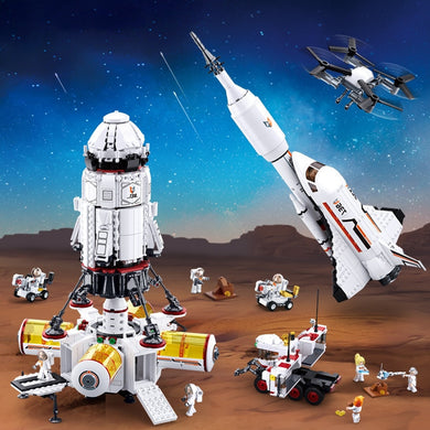 Satellite Rocket Astronaut Figure Building Bricks Space Launch Center Kids Toys Gifts - GoHappyShopin