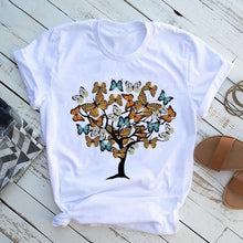 Load image into Gallery viewer, New Fashion Women Clothes Butterfly Tree T Shirt - GoHappyShopin
