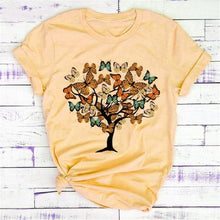 Load image into Gallery viewer, New Fashion Women Clothes Butterfly Tree T Shirt - GoHappyShopin
