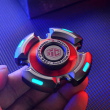 Load image into Gallery viewer, Luminous Circular Hand Spinners Red Alloy Metal Fidget Gyro Spinners - GoHappyShopin
