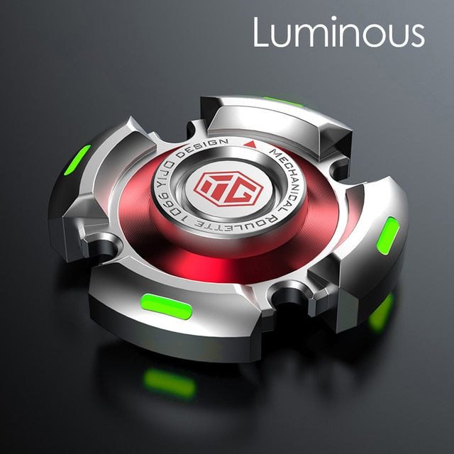 Luminous Circular Hand Spinners Red Alloy Metal Fidget Gyro Spinners - GoHappyShopin