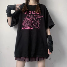 Load image into Gallery viewer, Women Streetwear Punk Gothic 100% Cotton T-shirts - GoHappyShopin
