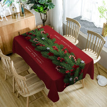 Load image into Gallery viewer, Christmas Tablecloth Green Christmas Tree &amp; Colorful Balls Pattern - GoHappyShopin
