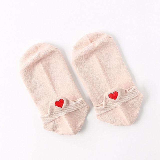 Cute Heart Pattern Women Cotton Casual Breathable Socks - GoHappyShopin