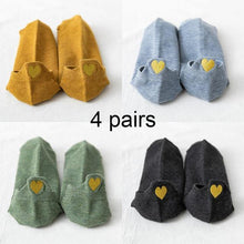 Load image into Gallery viewer, 4 Pairs Women Fashion Cute Heart Sock - GoHappyShopin
