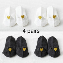 Load image into Gallery viewer, 4 Pairs Women Fashion Cute Heart Sock - GoHappyShopin
