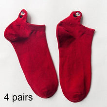 Load image into Gallery viewer, 4 Pairs Women Fashion Cute Heart Sock - GoHappyShopin
