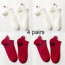 Load image into Gallery viewer, 4 Pairs Women Fashion Cute Heart Sock - GoHappyShopin
