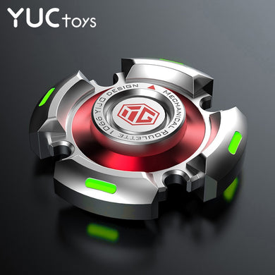 Luminous Circular Hand Spinners Red Alloy Metal Fidget Gyro Spinners - GoHappyShopin