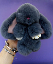 Load image into Gallery viewer, Cute Fluffy Real Rabbit Pompon Bunny Keychain - GoHappyShopin

