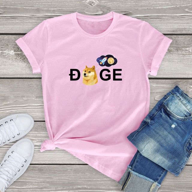 Dogecoin Cryptocurrency Doge HODL To the Moon T-Shirt Unisex Tops 2021 - GoHappyShopin