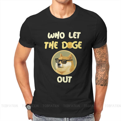 Men’s Fashion Dogecoin Cryptocurrency Who Let The Doge Out T-Shirt - GoHappyShopin