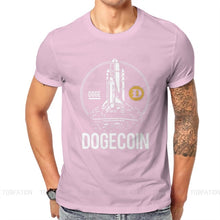 Load image into Gallery viewer, Men’s Fashion Dogecoin Cryptocurrency Rocket To The Moon Hipster T-Shirt - GoHappyShopin
