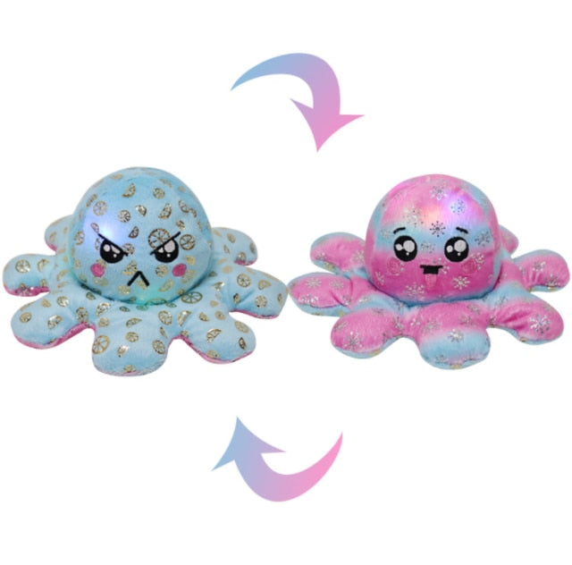 Luminescent New LED Light Mood Octopus or Reversible Octopus Plush or Emotion octopus - GoHappyShopin