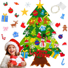Load image into Gallery viewer, DIY Felt Christmas Tree With LED Light New Year Kids Gift - GoHappyShopin

