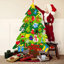 Load image into Gallery viewer, DIY Felt Christmas Tree With LED Light New Year Kids Gift - GoHappyShopin
