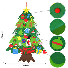 Load image into Gallery viewer, DIY Felt Christmas Tree With LED Light New Year Kids Gift - GoHappyShopin
