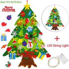 Load image into Gallery viewer, DIY Felt Christmas Tree With LED Light New Year Kids Gift - GoHappyShopin
