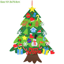 Load image into Gallery viewer, DIY Felt Christmas Tree With LED Light New Year Kids Gift - GoHappyShopin
