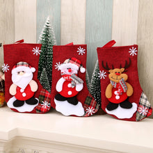 Load image into Gallery viewer, Large Stockings Fabric Gift Socks Christmas Lovely Bag Decoration - GoHappyShopin
