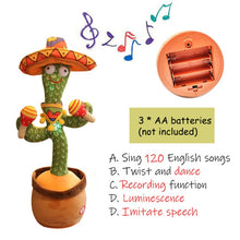 Load image into Gallery viewer, Funny Dancing Cactus Electron Plush Toy with Christmas Music - GoHappyShopin
