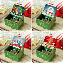 Load image into Gallery viewer, Merry Christmas Wooden Hand Crank Music Box - GoHappyShopin
