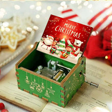 Load image into Gallery viewer, Merry Christmas Wooden Hand Crank Music Box - GoHappyShopin
