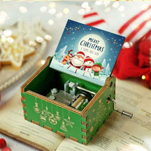 Load image into Gallery viewer, Merry Christmas Wooden Hand Crank Music Box - GoHappyShopin
