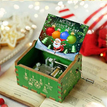 Load image into Gallery viewer, Merry Christmas Wooden Hand Crank Music Box - GoHappyShopin
