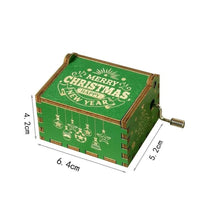 Load image into Gallery viewer, Merry Christmas Wooden Hand Crank Music Box - GoHappyShopin
