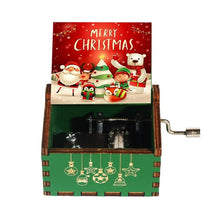 Load image into Gallery viewer, Merry Christmas Wooden Hand Crank Music Box - GoHappyShopin
