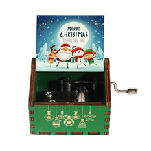 Load image into Gallery viewer, Merry Christmas Wooden Hand Crank Music Box - GoHappyShopin
