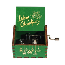 Load image into Gallery viewer, Merry Christmas Wooden Hand Crank Music Box - GoHappyShopin
