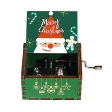 Load image into Gallery viewer, Merry Christmas Wooden Hand Crank Music Box - GoHappyShopin
