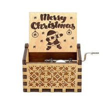 Load image into Gallery viewer, Merry Christmas Wooden Hand Crank Music Box - GoHappyShopin
