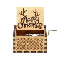 Load image into Gallery viewer, Merry Christmas Wooden Hand Crank Music Box - GoHappyShopin
