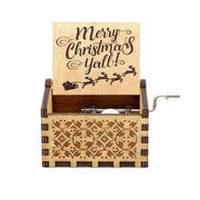 Load image into Gallery viewer, Merry Christmas Wooden Hand Crank Music Box - GoHappyShopin

