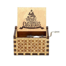 Load image into Gallery viewer, Merry Christmas Wooden Hand Crank Music Box - GoHappyShopin
