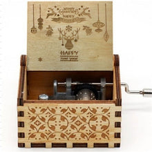 Load image into Gallery viewer, Merry Christmas Wooden Hand Crank Music Box - GoHappyShopin
