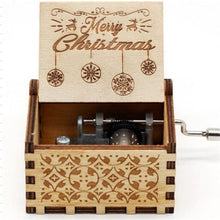 Load image into Gallery viewer, Merry Christmas Wooden Hand Crank Music Box - GoHappyShopin
