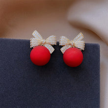 Load image into Gallery viewer, Fashion Crystal Bow Knot Stud Earrings For Women Christmas Jewelry Gifts - GoHappyShopin
